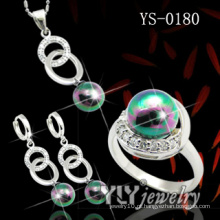 925 jóias de prata esterlina conjunto com cor Pearl (YS-0180)